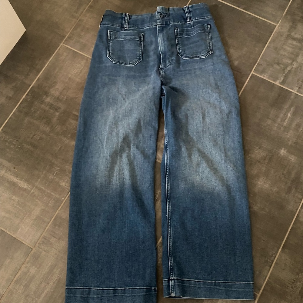 Anthropologie The Colette Denim Cropped Wide-leg Trouser, Jeans by Maeve